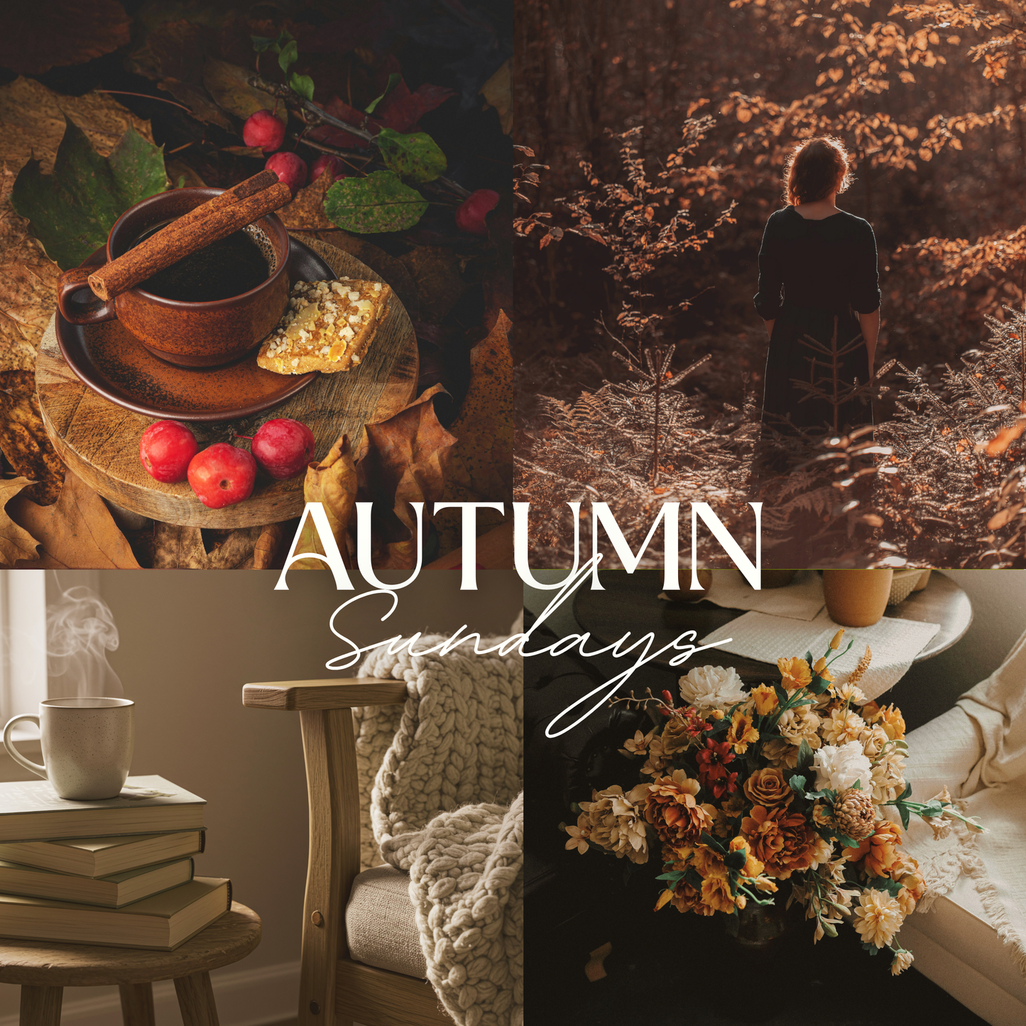 Scent notes of Autumn Sundays scented natural soy candle: cider, maple syrup, cloves, cinnamon, nutmeg.