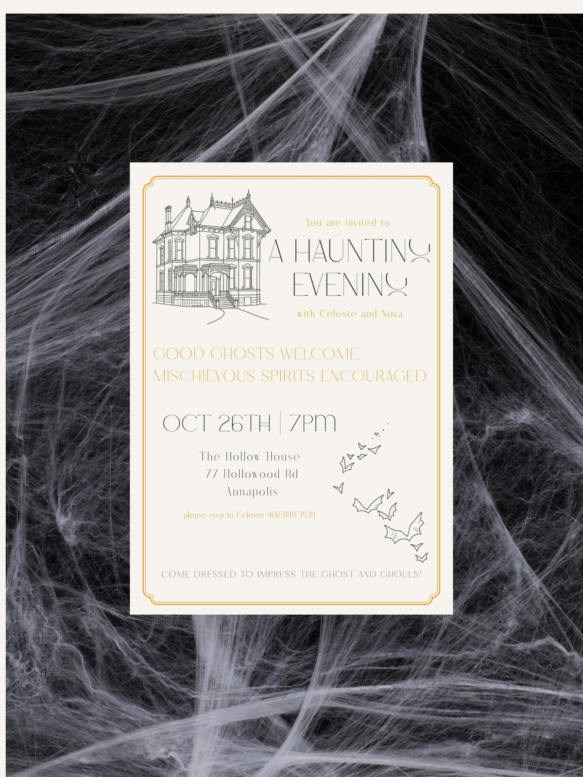 Hallowe'en Party Invitation Template - A Haunting Evening