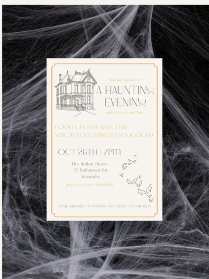 Hallowe'en Party Invitation Template - A Haunting Evening