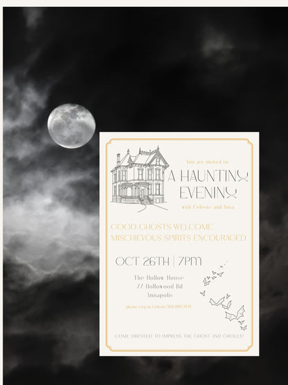 Hallowe'en Party Invitation Template - A Haunting Evening