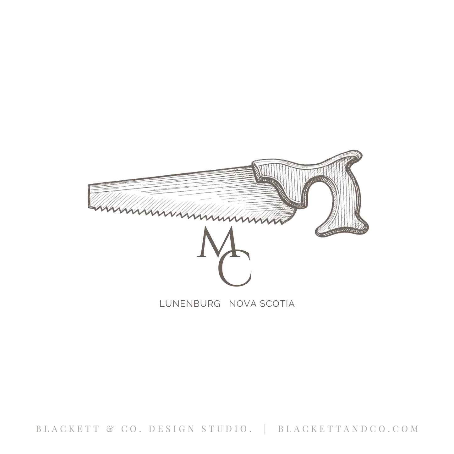 Antique Saw brand logo featuring a hand saw illustration and monogram.