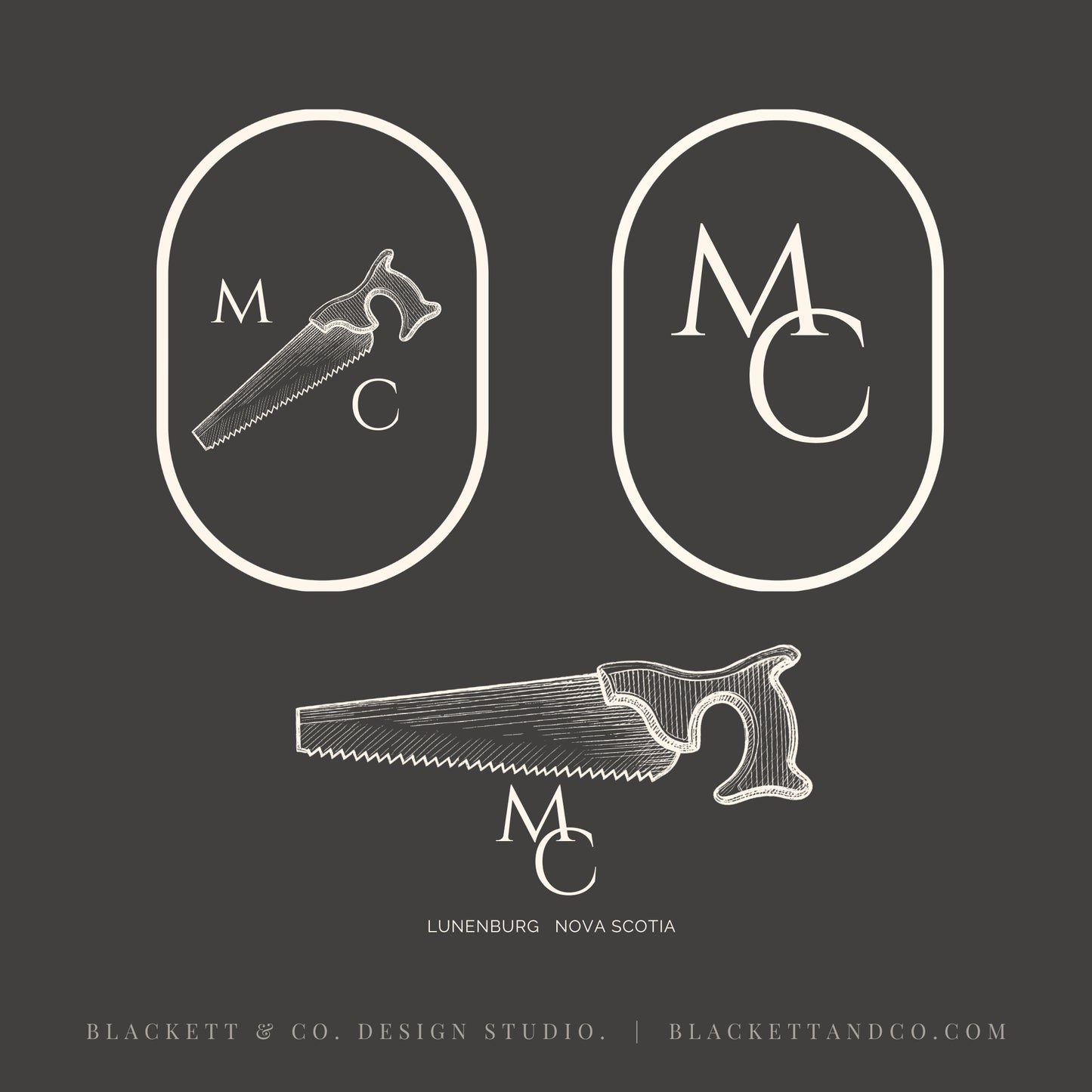 Antique Saw brand logo featuring white line art of two handsaws inside oval frames.