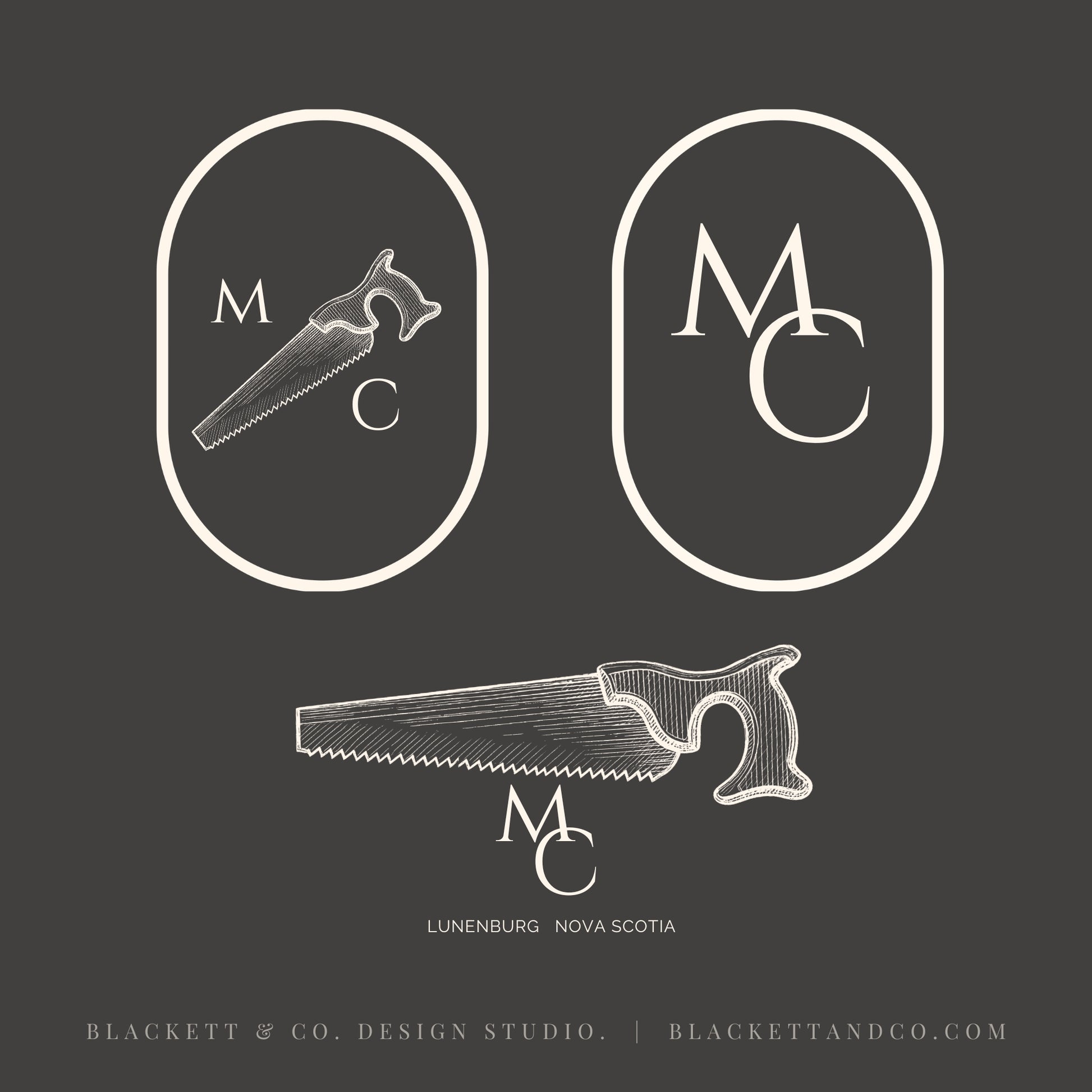 Antique Saw brand logo featuring white line art of two handsaws inside oval frames.