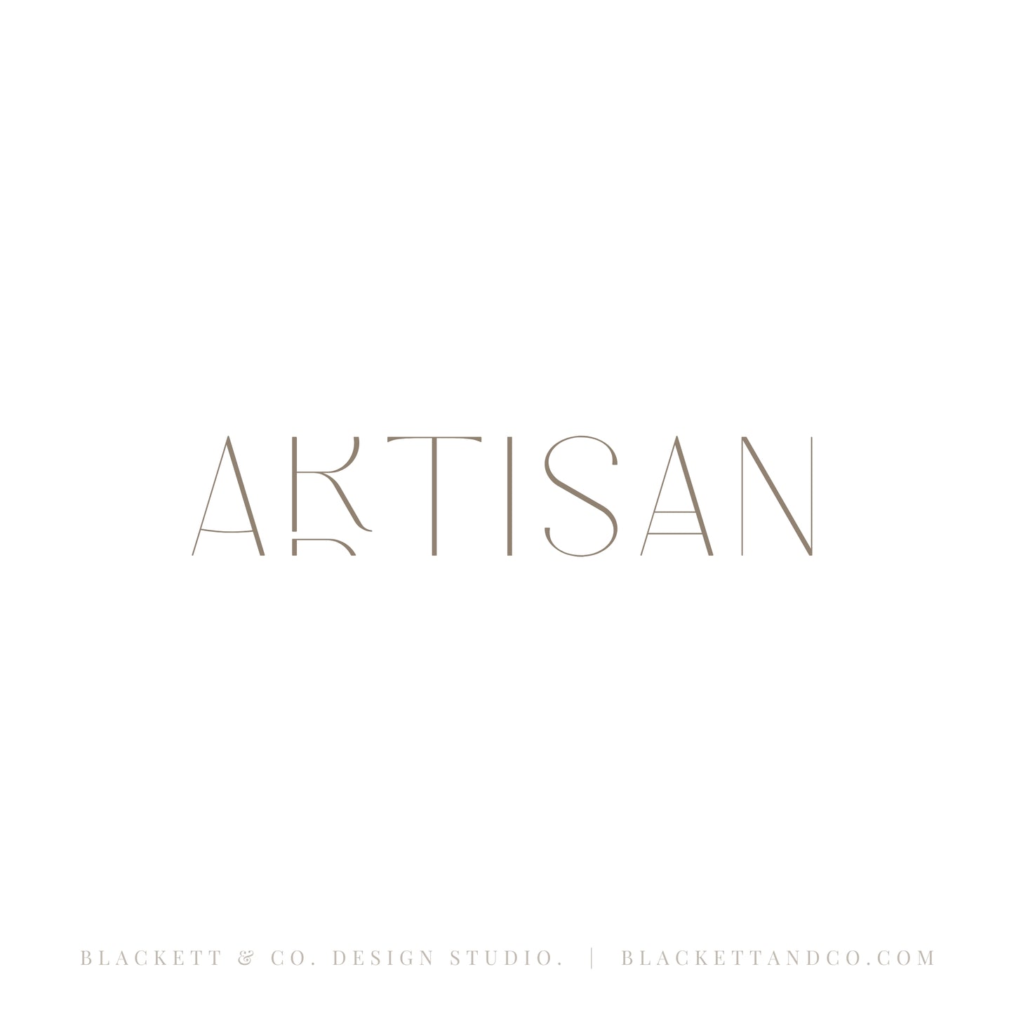 Artisan Brand Logo minimalist logo featuring a thin serif font with a stylized letters.