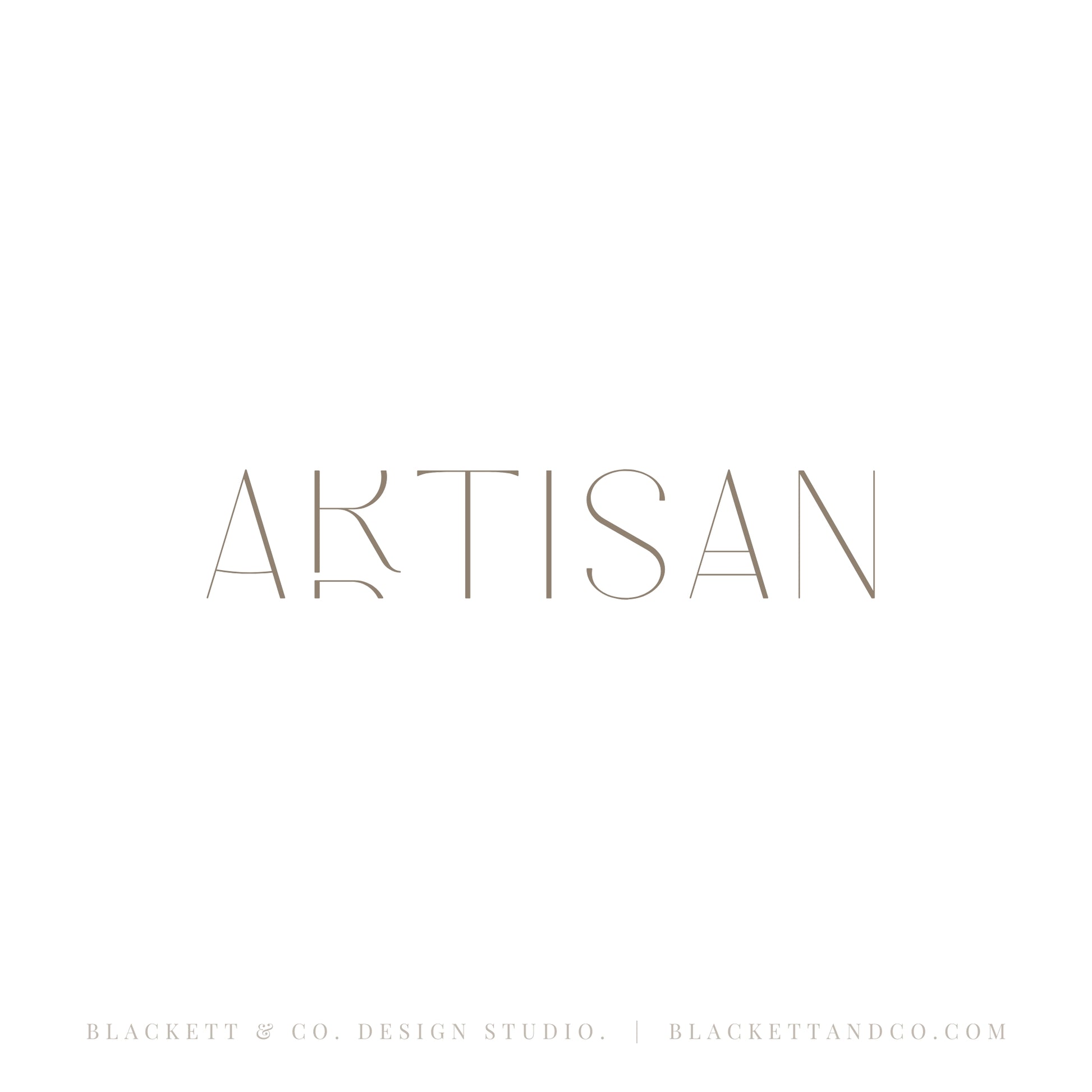 Artisan Brand Logo minimalist logo featuring a thin serif font with a stylized letters.