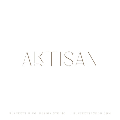 Artisan Brand Logo minimalist logo featuring a thin serif font with a stylized letters.