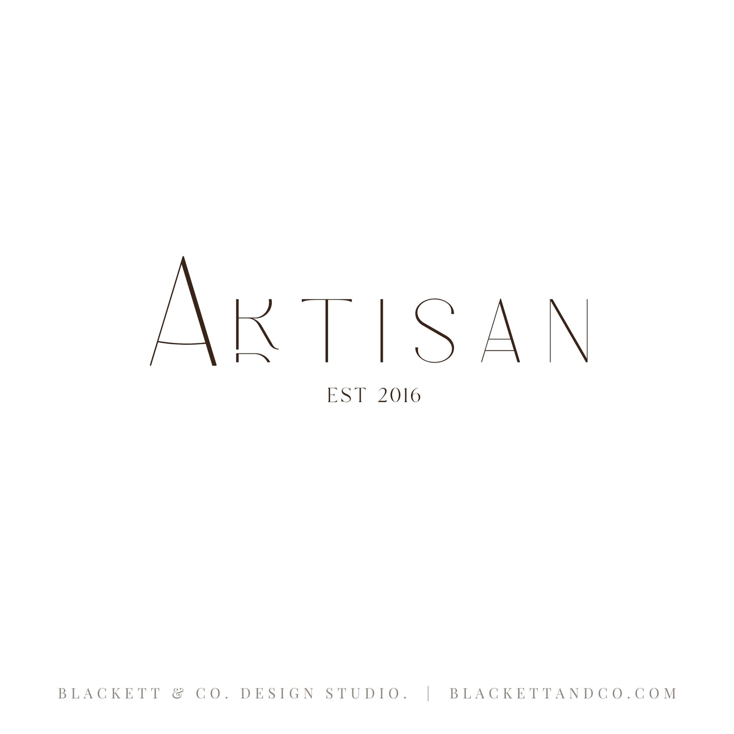 Artisan Brand Logo minimalist lettering feature a thin serif font with a stylized letters.