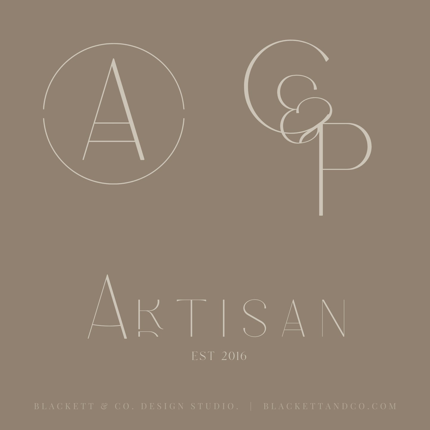 Artisan Brand Logo minimalist logo designs with stylized monogram letters.