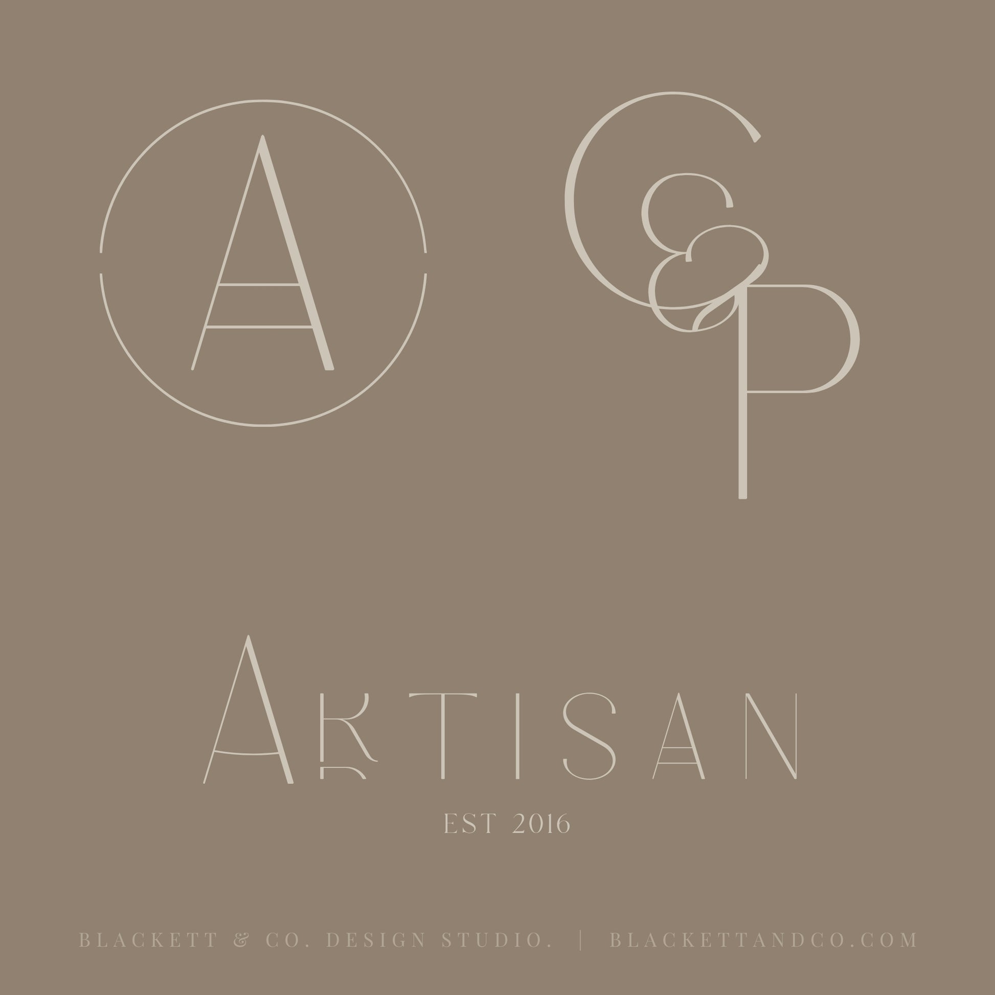 Artisan Brand Logo minimalist logo designs with stylized monogram letters.