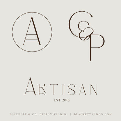 Artisan Brand Logo minimalist logo designs with stylized monogram letters.