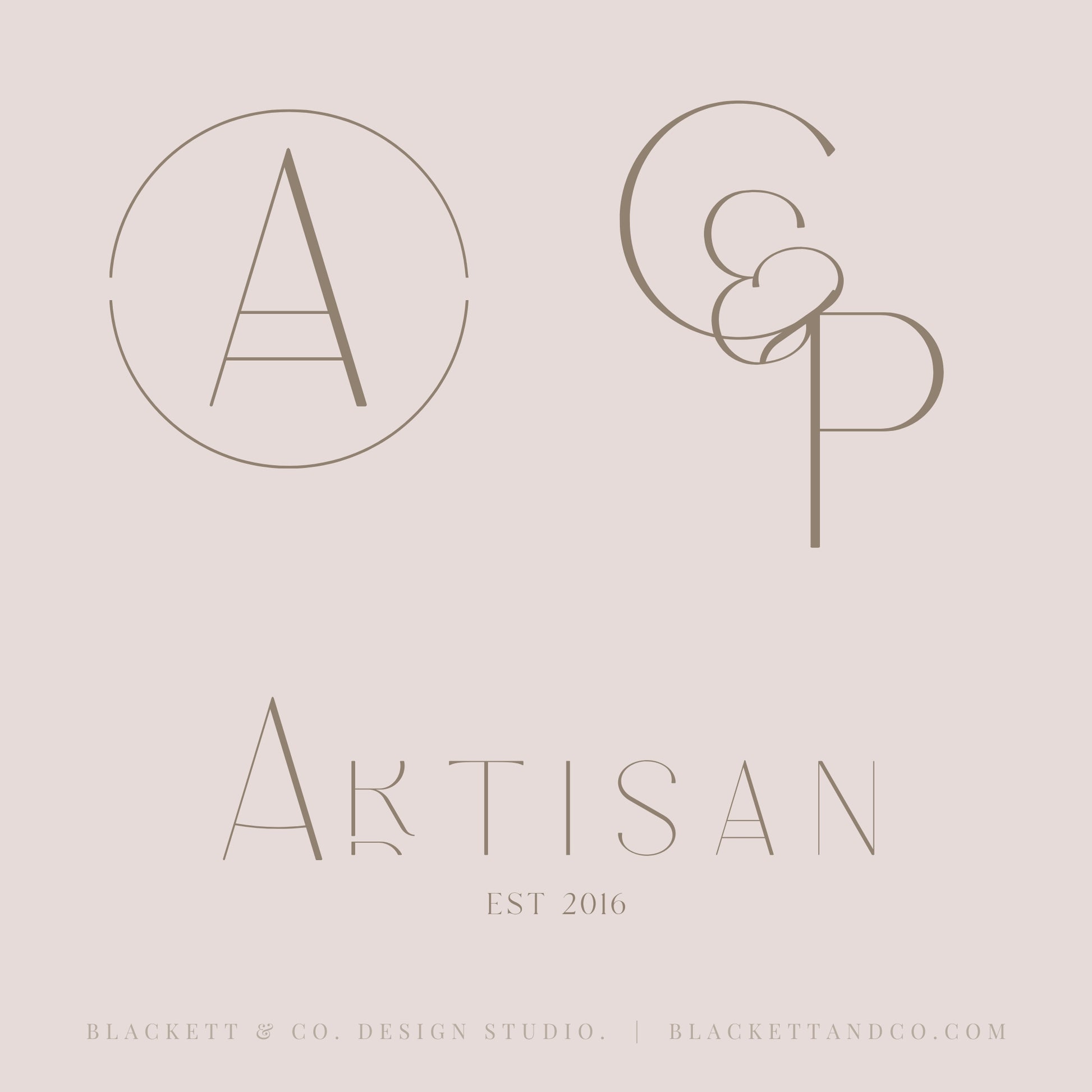 Artisan Brand Logo minimalist logo designs with stylized monogram letters.