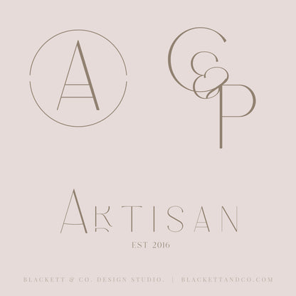 Artisan Brand Logo minimalist logo designs with stylized monogram letters.