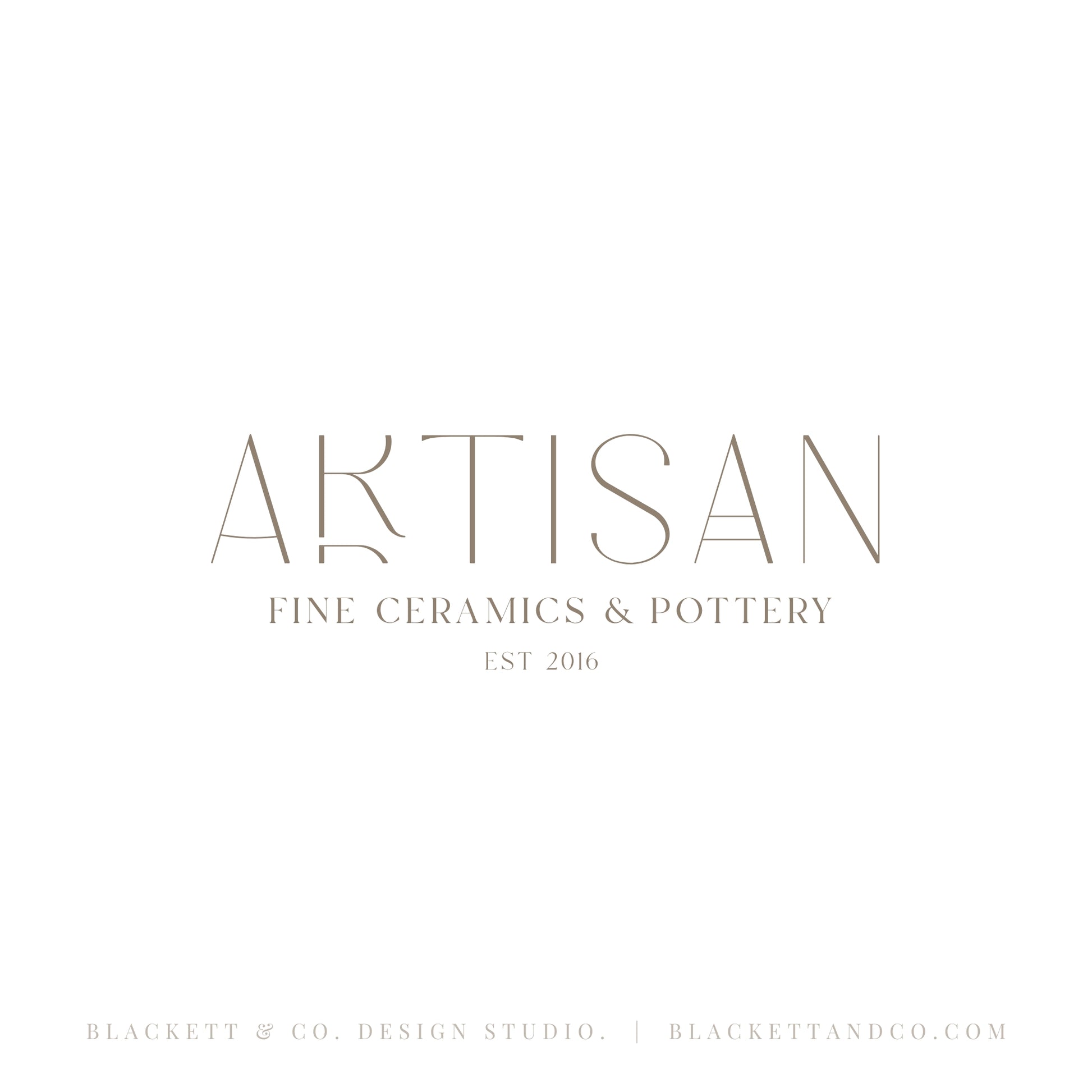 Artisan Brand Logo minimalist logo featuring a thin serif font with a stylized letters.
