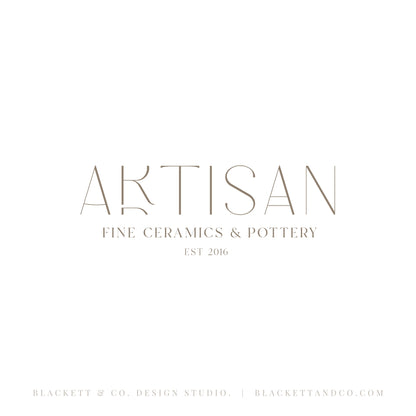 Artisan Brand Logo minimalist logo featuring a thin serif font with a stylized letters.