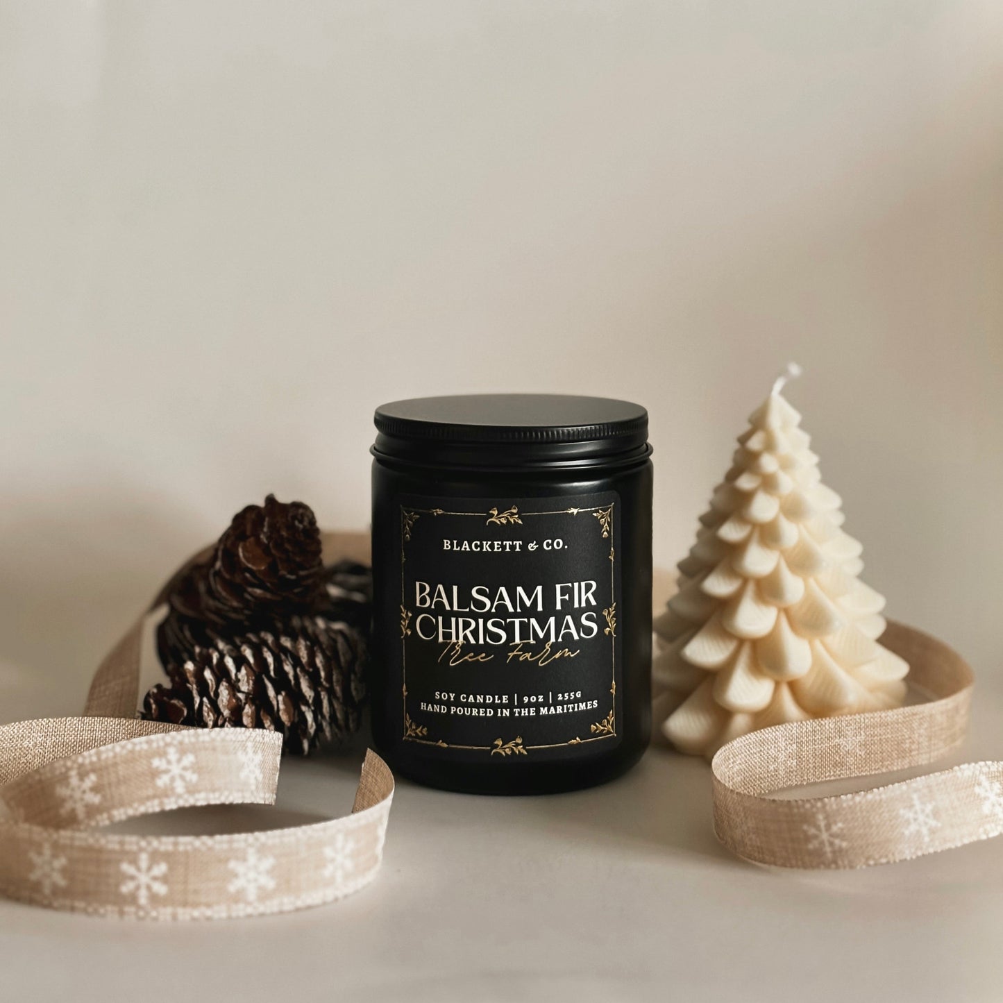 Balsam Fir Christmas Tree Farm scented natural soy candle hand poured by Blackett & Co.