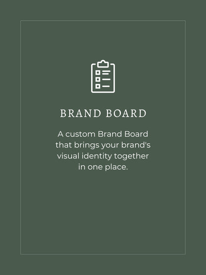 BRAND BOARD A custom Brand Board that brings your brand's visual identity together in one place by Blackett & Co.