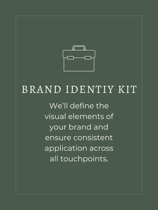 Brand Identity Kit, we'll define the visual elements of your brand and ensure consistent application across all touchpoints.
