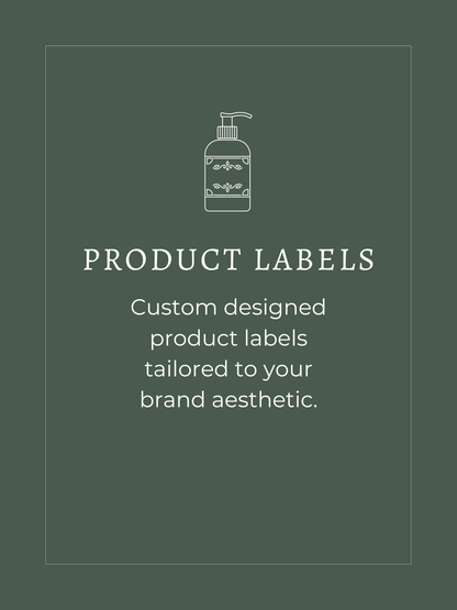Product Labels, custom designed product labels tailored to your brand aesthetic.