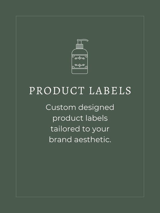 Product Labels, custom designed product labels tailored to your brand aesthetic.