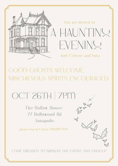 Hallowe'en Party Invitation Template - A Haunting Evening
