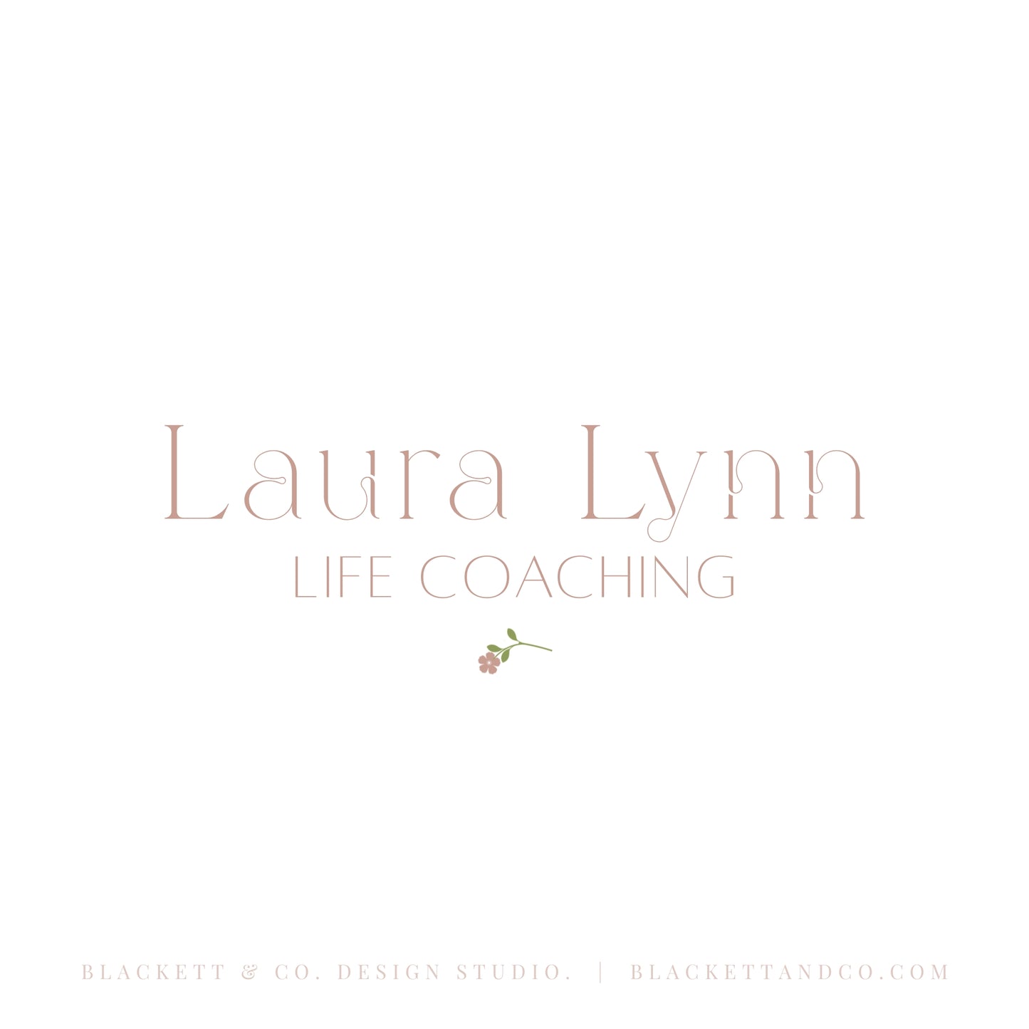 Life Brand Logo featuring a thin serif font and a small pink flower illustration.