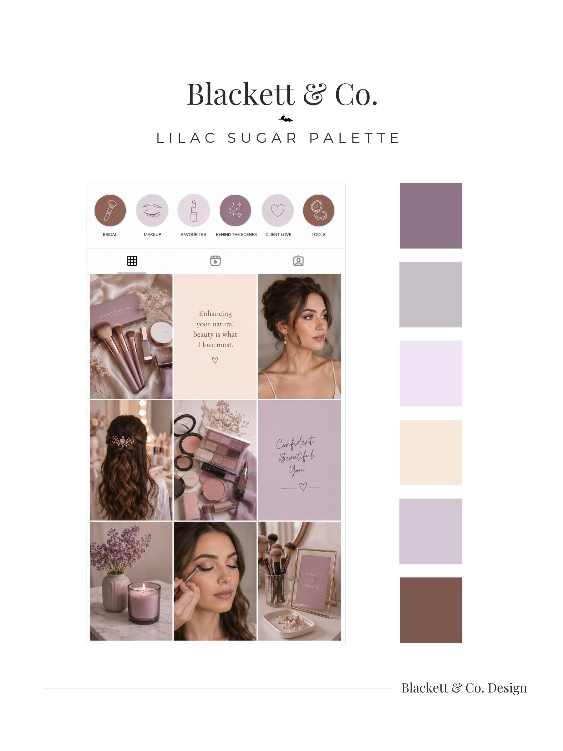 Lilac Sugar Colour Palette by Blackett & Co. featured in a makeup artist Instagram feed.