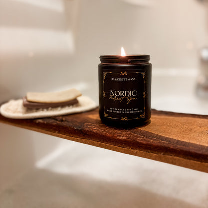Nordic Forest Spa scented natural soy candle by Blackett & Co. 