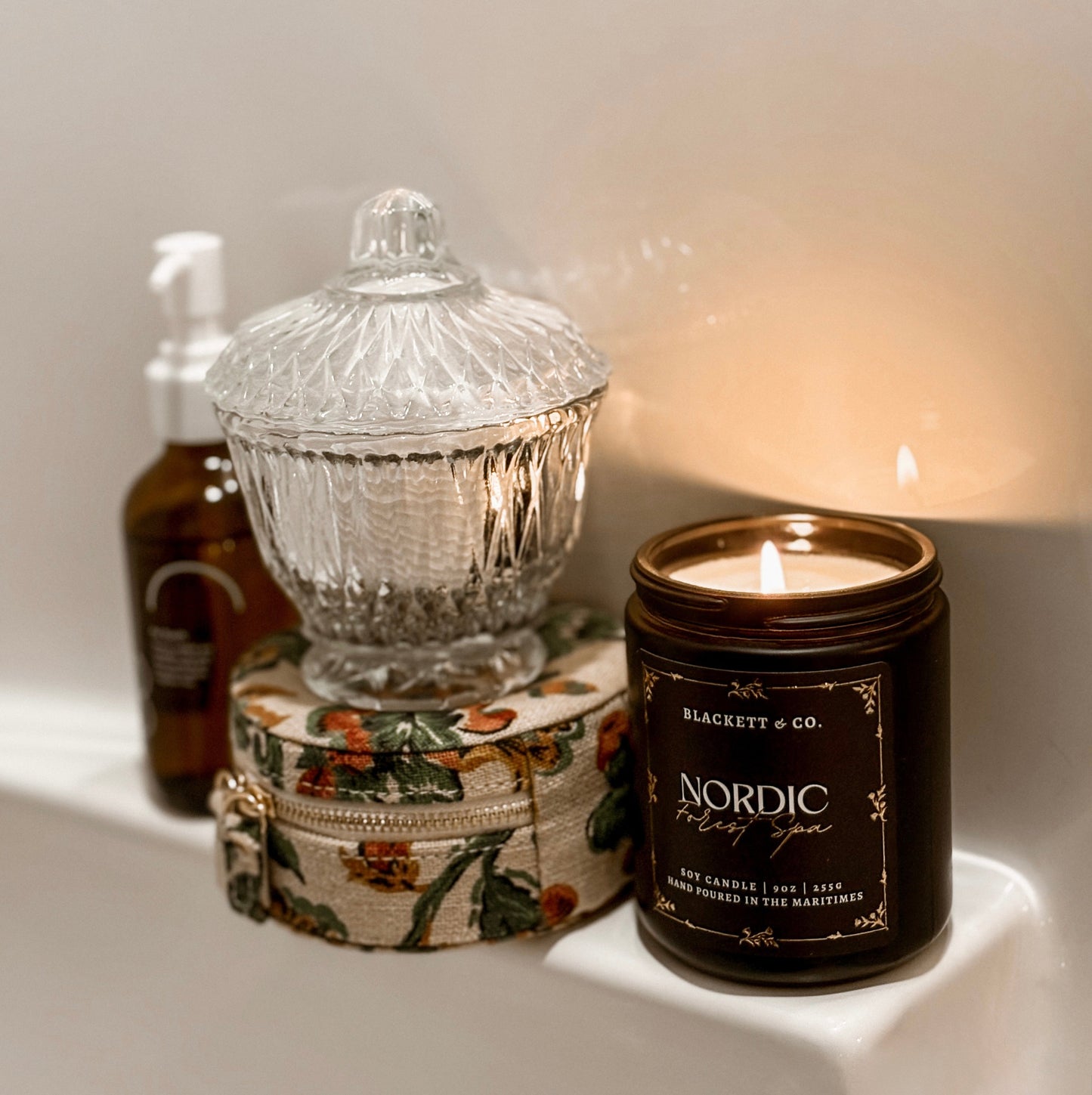 Nordic Forest Spa scented natural soy candle by Blackett & Co. 