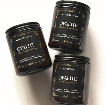 Opalite Iridescence soy candle hand poured by Blackett & Co.