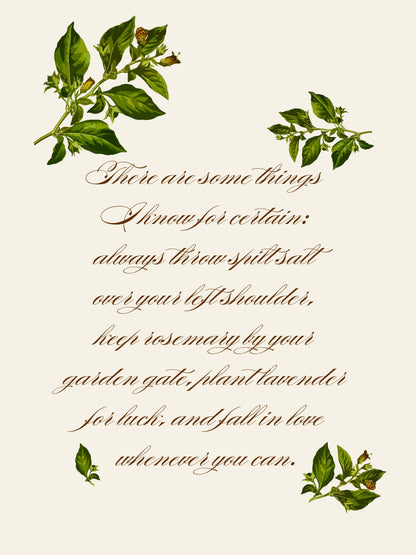 Witchy Belladonna Botanical Wall Art
