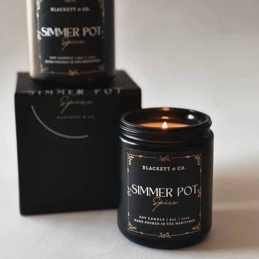 Simmer Pot Spice scented natural soy candle by Blackett & Co. handmade in Nova Scotia, Canada