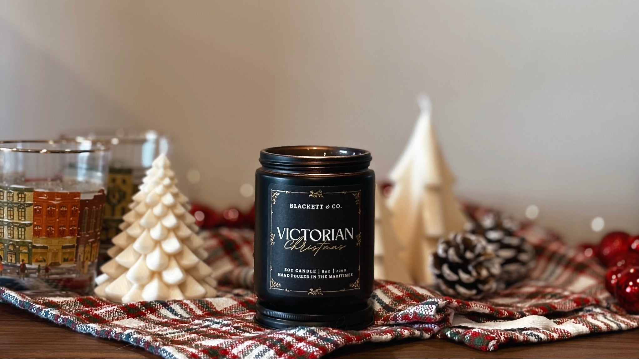 Victorian Christmas scented natural soy candle by Blackett & Co.