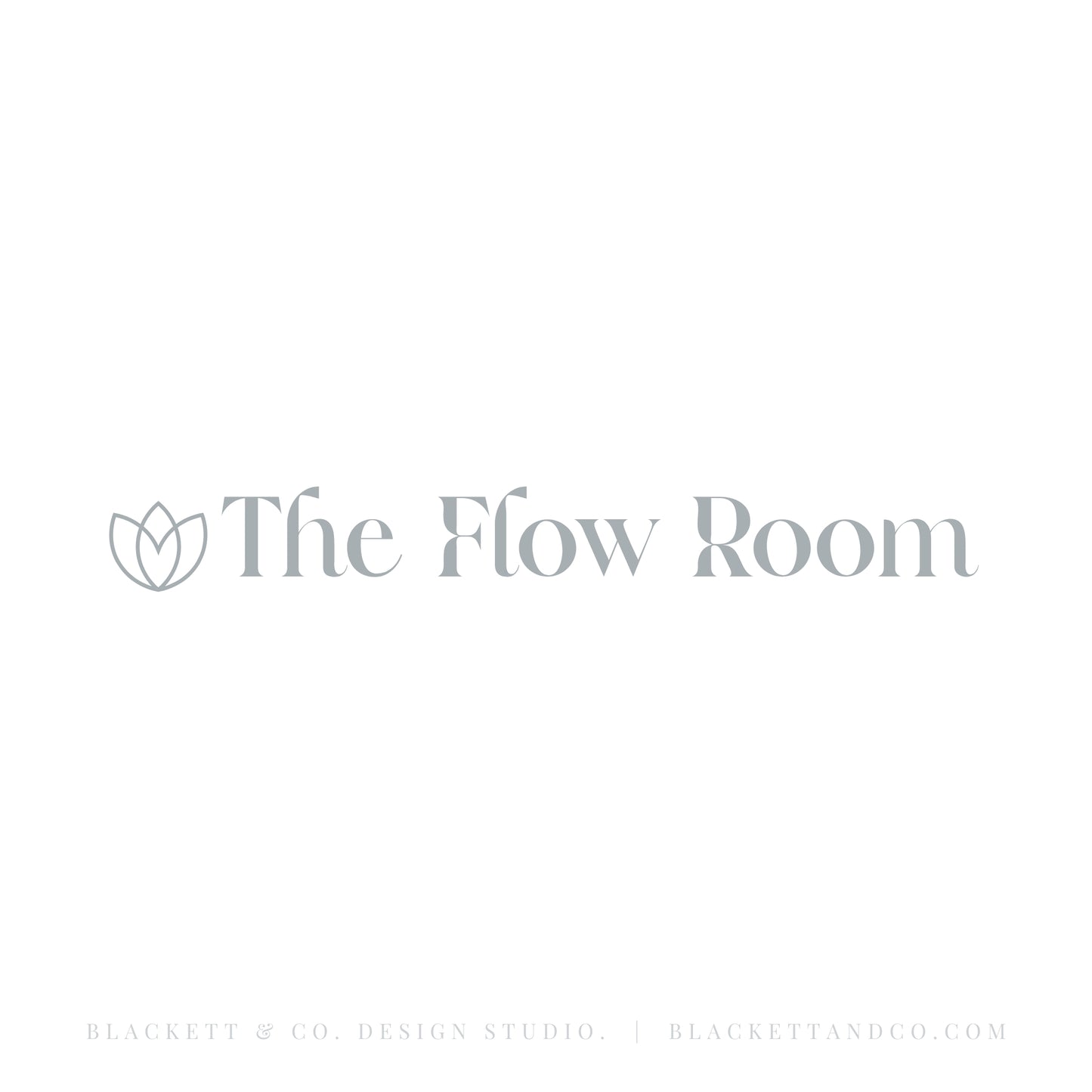 Flow Brand Logo minimalist l logo reading  with a small lotus icon.