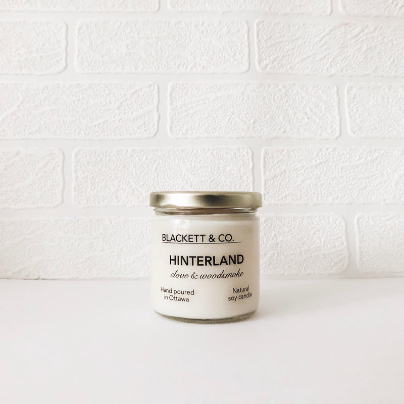 Hinterland, scented natural soy wax candle handmade in Ottawa, Ontario, Canada